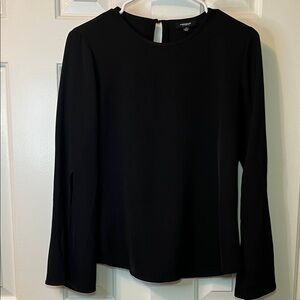 Premise Studio Black Long Sleeve Career Blouse Slit Bell Sleeve Size XS